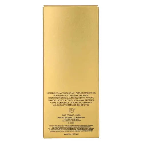 Paco Rabanne 1 Million Eau de Toilette 3.4 oz Spray for Men BeautySense
