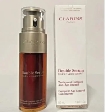 Clarins Double Serum Complete Age Defying Concentrate 1.6oz Hydric + Lipidic NEW Lurexa