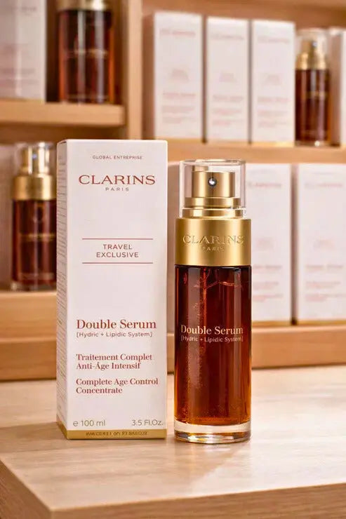 Clarins Double Serum Complete Age Defying Concentrate 1.6oz Hydric + Lipidic NEW Lurexa